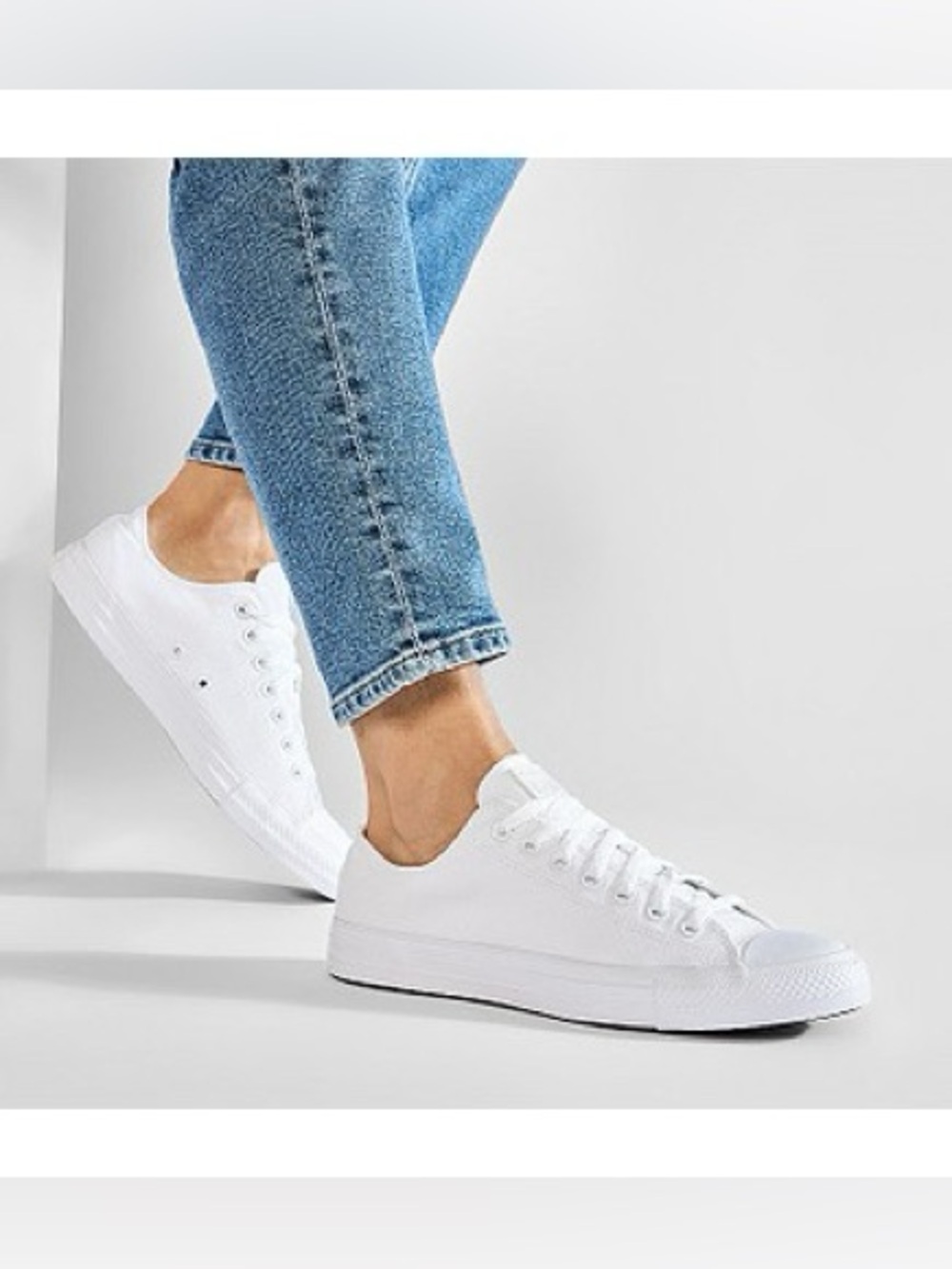 Converse White Low-Top Canvas Sneakers